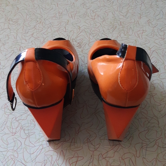 Orange platform wedges - Picture 3 of 7